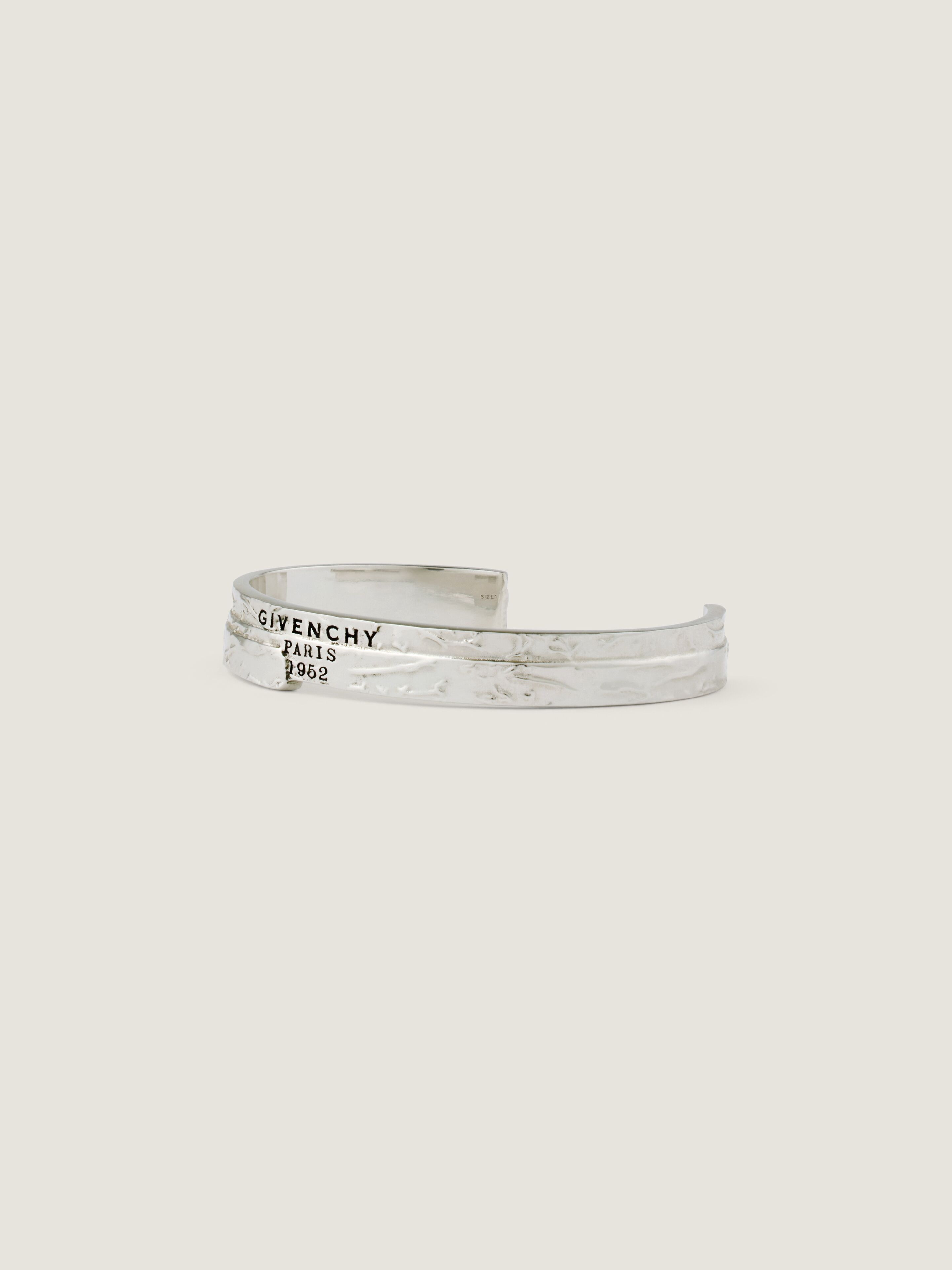 GIVENCHY Tape cuff bracelet in metal and enamel